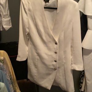 White Asymmetrical blazer